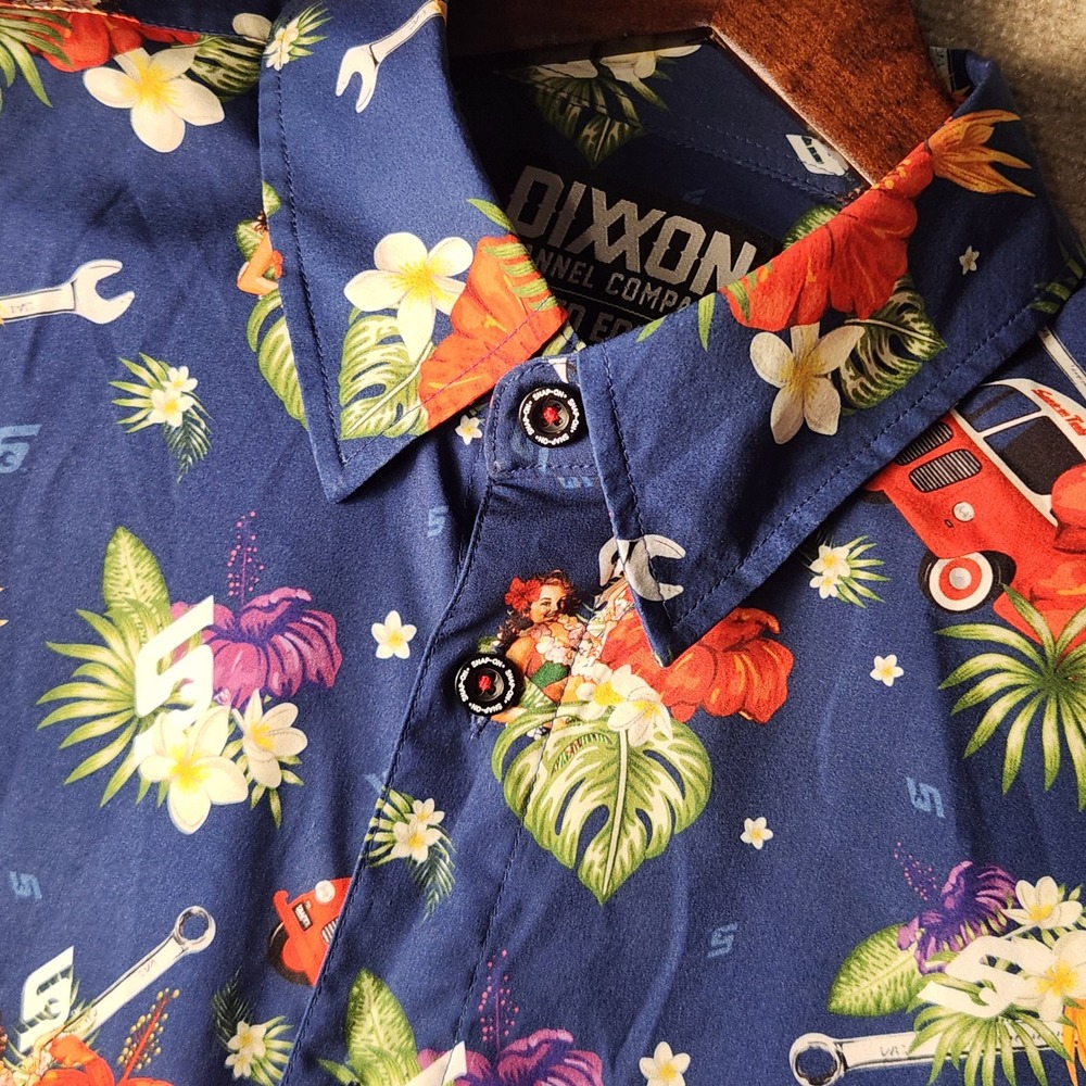 Dixxon Flannel Co‎ Snap-On Shirt Mens XL Blue Tropical Aloha Limited Edition